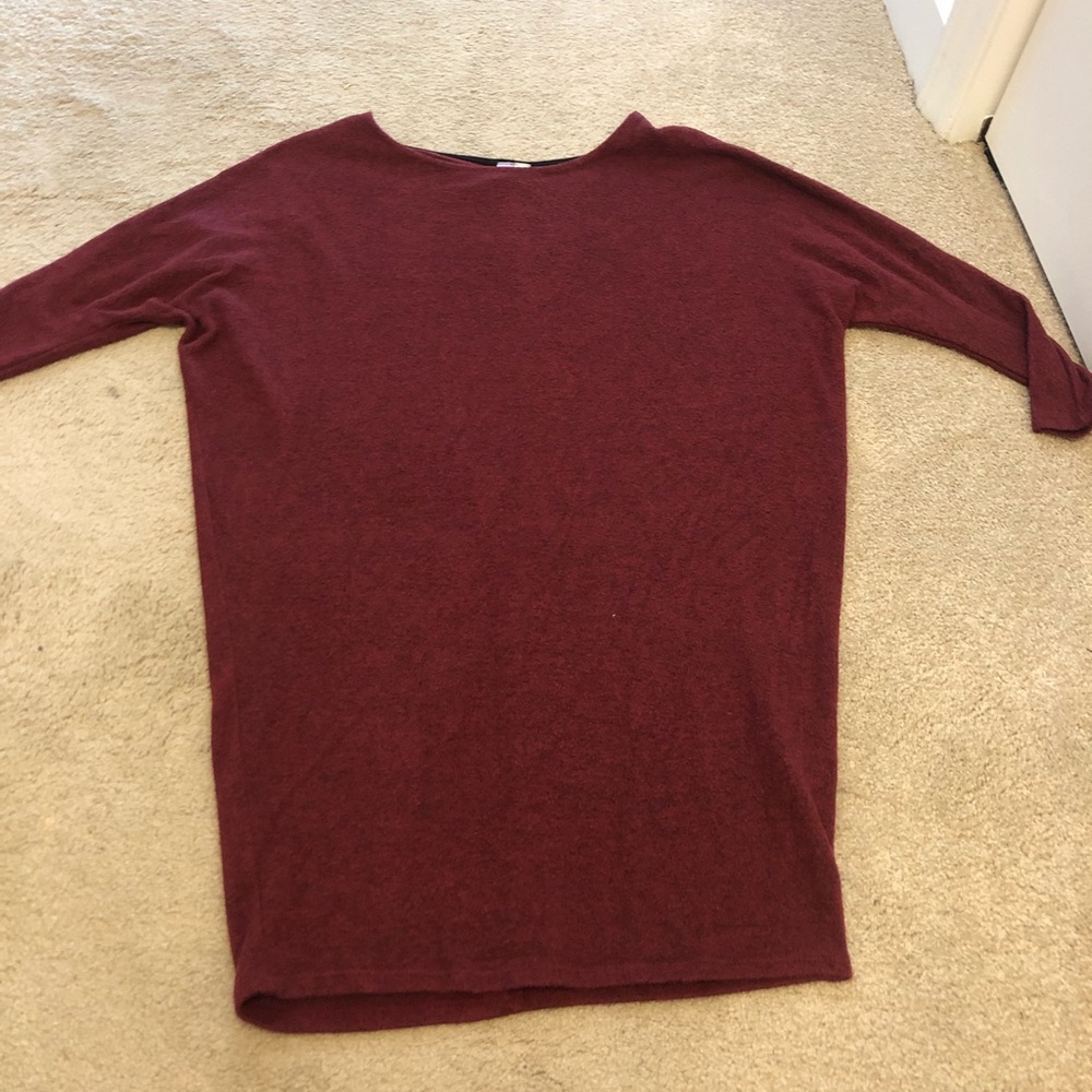 Light weight maroon sweater dress